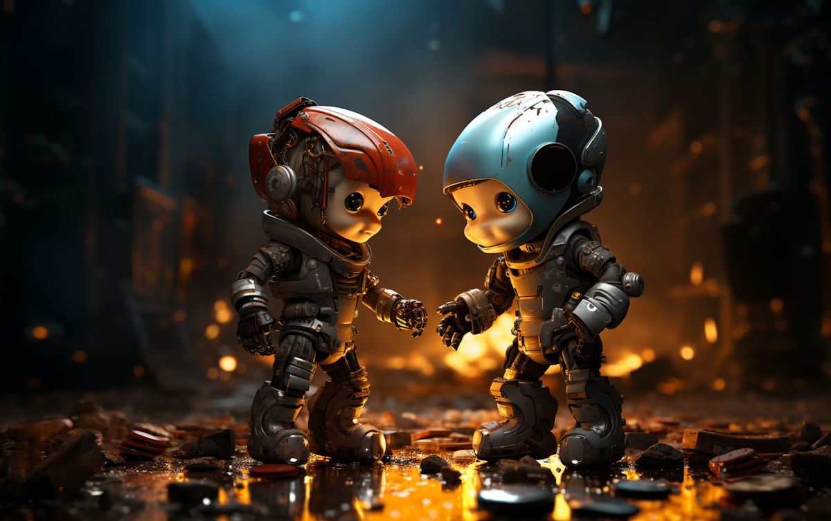 two_cute_artificial_intelligence_fighting_in_playground